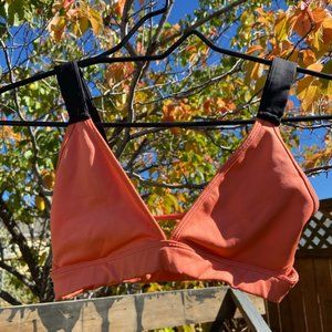 Salmon Pink + Grey Sports Bra